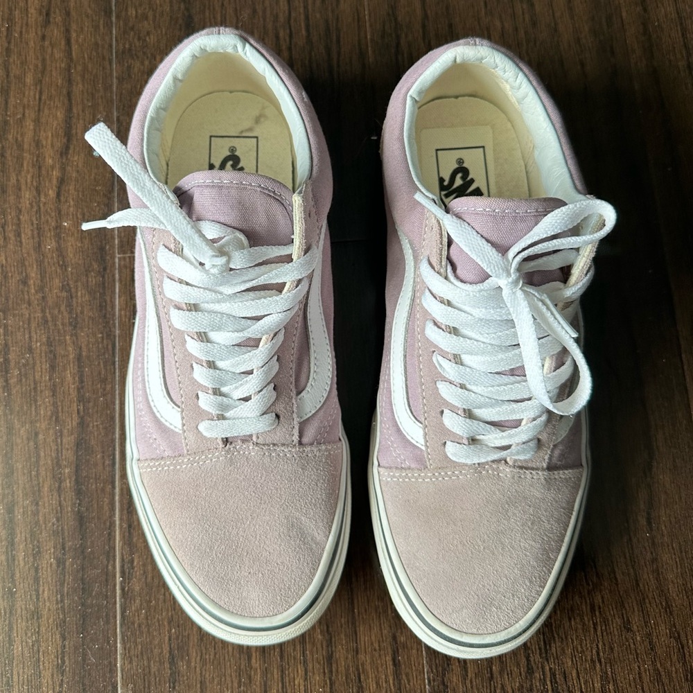 Lavender Vans Old Skool Sneakers with White Accents
